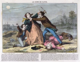 Illustrazione di copertina di una rivista settimanale LOeil de la Police, c.1900